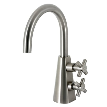 Kingston Brass Two-Handle Single-Hole Bathroom Faucet with Push Pop-Up, Brushed Nickel KS2298DX